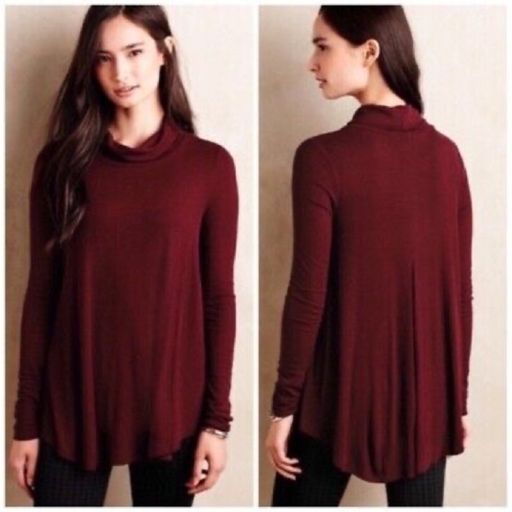 Deletta  | Carra Burgundy Ribbed Turtle- neck